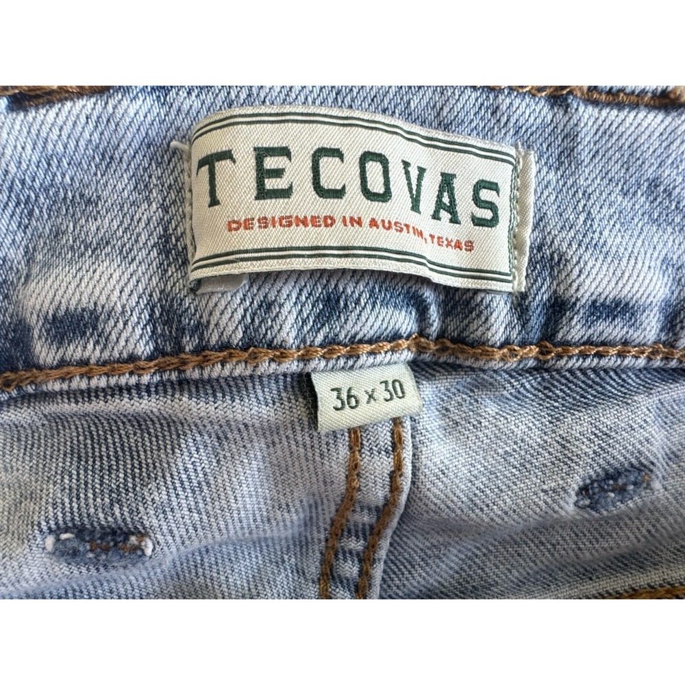 Tecovas Men's Slim Straight Jeans 36x30 Light Blue Stretch Denim Western Ranch - Picture 6 of 13